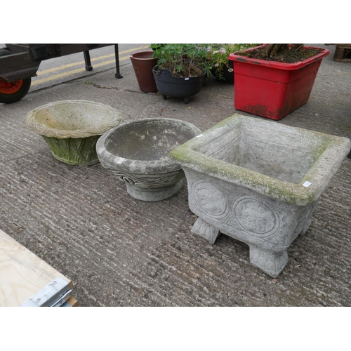 86 - 3 CONCRETE PLANTERS