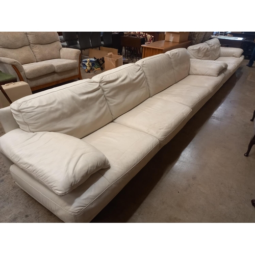 611 - 2 LARGE LEATHER SETTEES