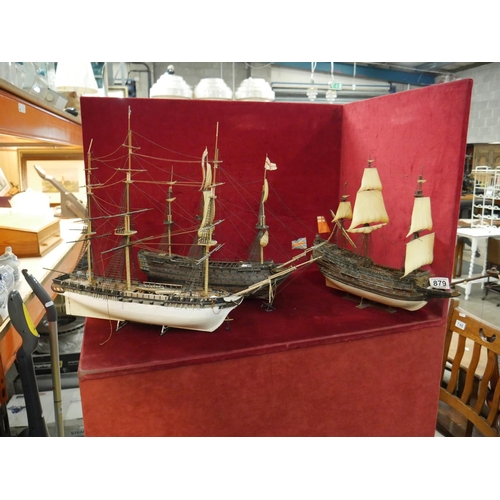 879 - 3 MODEL SHIPS