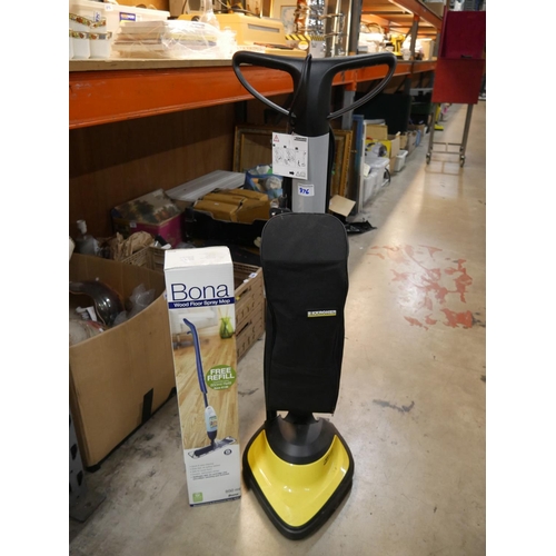 876 - KARCHER FLOOR POLISHER & WOODEN FLOOR MOP