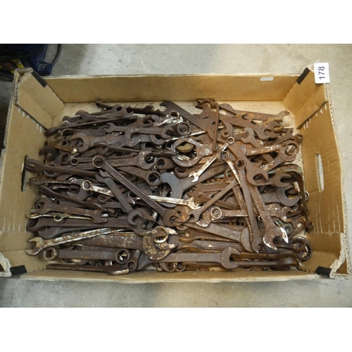 178 - BOX OF SPANNERS