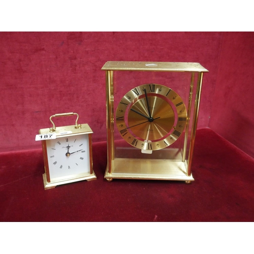 187 - 2 MANTEL CLOCKS