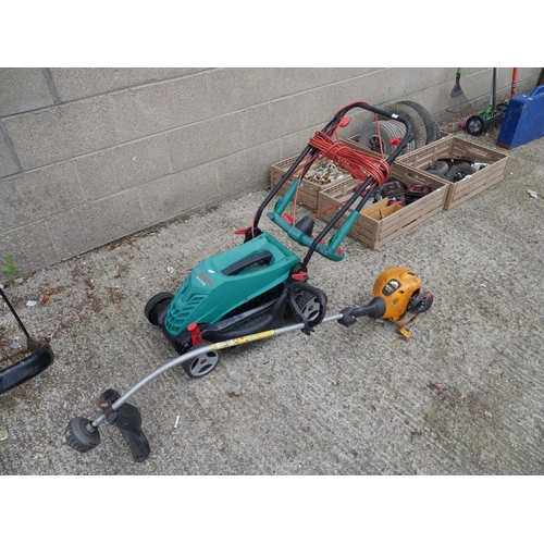 42 - ELECTRIC LAWNMOWER & STRIMMER