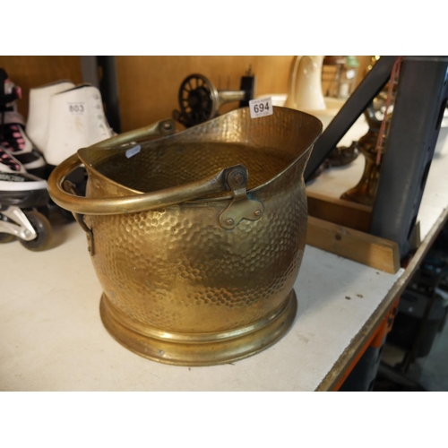 694 - BRASS COAL BUCKET