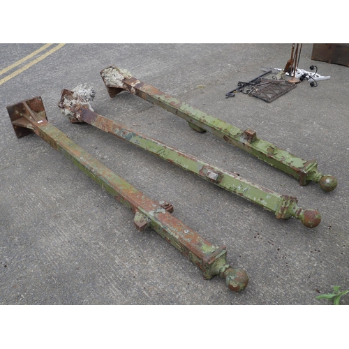 73 - 3 VICTORIAN CAST IRON GATE POSTS - 98