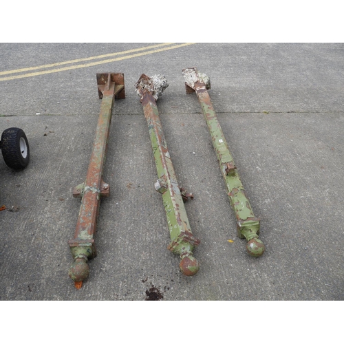 56 - 3 VICTORIAN CAST IRON GATE POSTS - 98