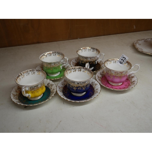 633 - 5 DOULTON CUPS & SAUCERS