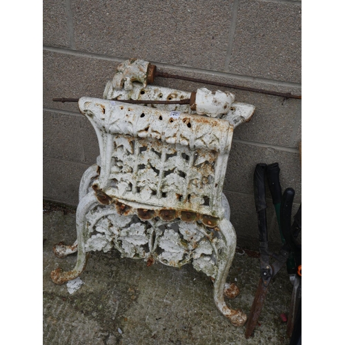106 - PAIR OF HEAVY CAST BENCH ENDS