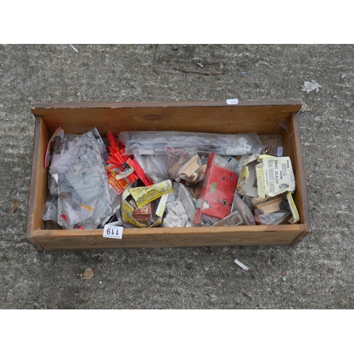 119 - BOX OF DOOR LOCKS
