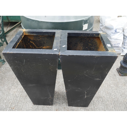 79 - 2 LARGE METAL PLANTERS