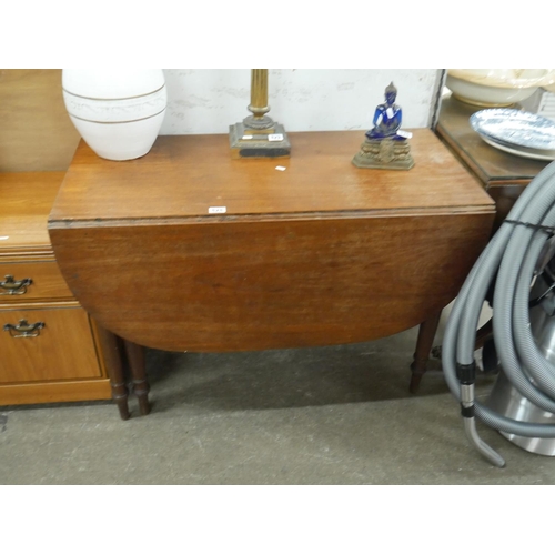 828 - VICTORIAN MAHOGANY ANTIQUE DROP LEAF TABLE