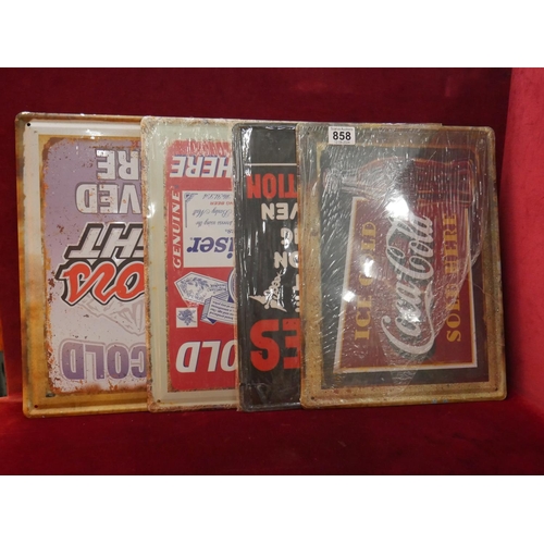 858 - LOT OF METAL SIGNS