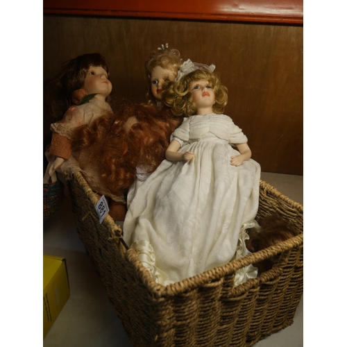 881 - BASKET OF DOLLS