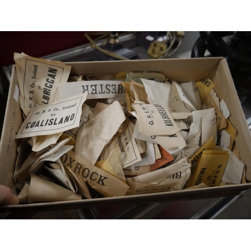 814 - BOX OF G.N.R. LUGGAGE LABELS