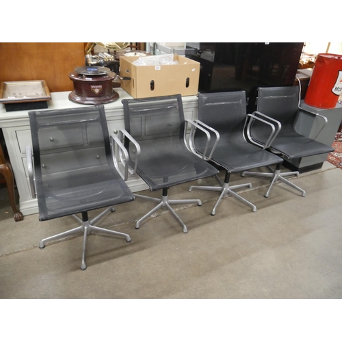 834 - 4 x I.C.F. CHAIRS - ACCORDING TO ORIGINAL DESIGN OF CHARLES EAMES