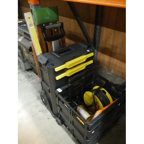 847 - TOOL BOX & CRATE OF TOOLS ETC