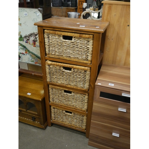 841 - 4 DRAWER WICKER KITCHEN UNIT & CONTENTS