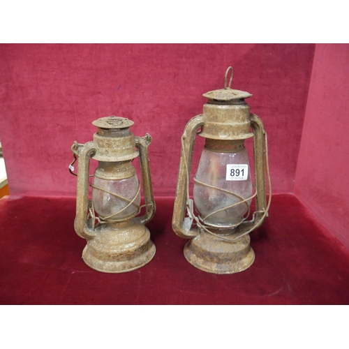 891 - 2 OLD OIL LAMPS