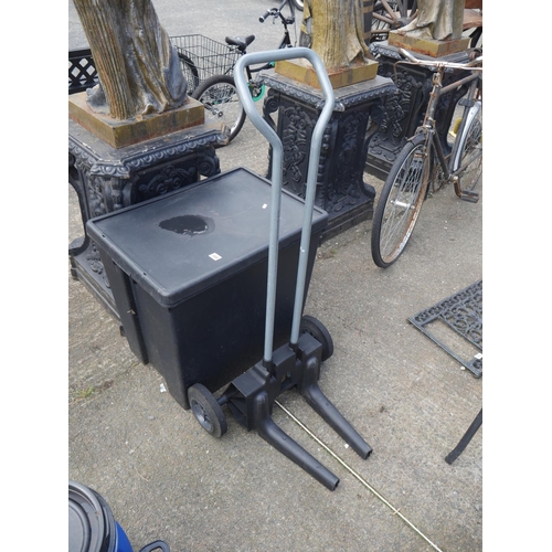 168 - PLASTIC STORAGE BOX & TROLLEY