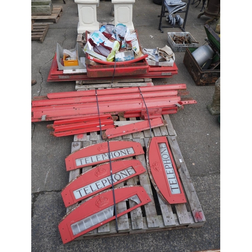 174 - OLD TELEPHONE BOX - DISMANTLED & PALLETISED