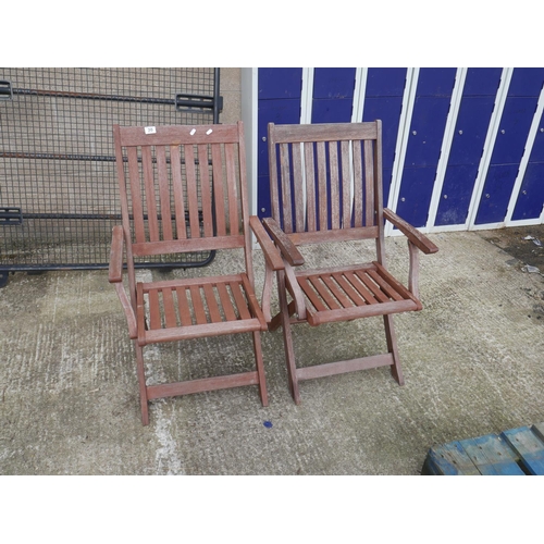 20 - 2 HARDWOOD DECK CHAIRS