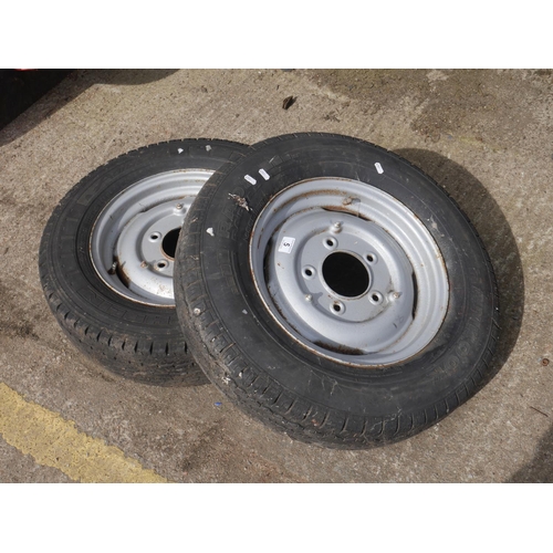 5 - PAIR OF TRAILER WHEELS