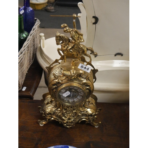 844 - BRASS MANTEL CLOCK