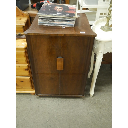 859 - ART DECO WALNUT 2 DOOR CABINET