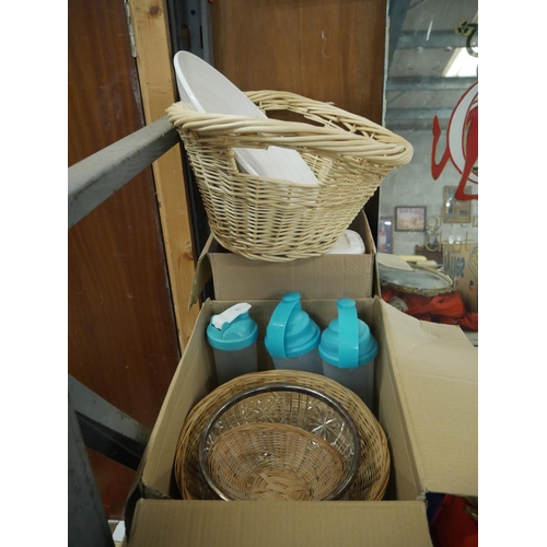 867 - 2 BOXES & BASKET LOT