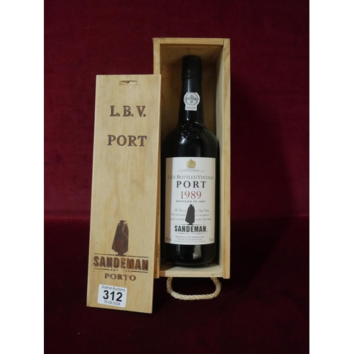 312 - BOTTLE OF VINTAGE SANDEMAN PORT