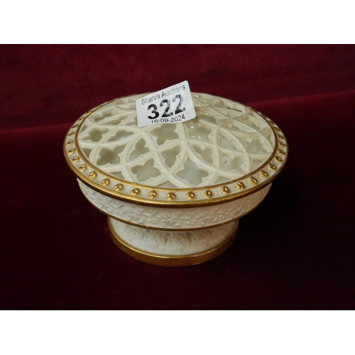 322 - ROYAL WORCESTER ROSE BOWL - 15cm ACROSS