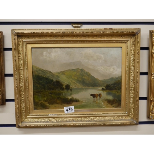 439 - ANTIQUE GILT FRAMED OIL PAINTING SIGNED