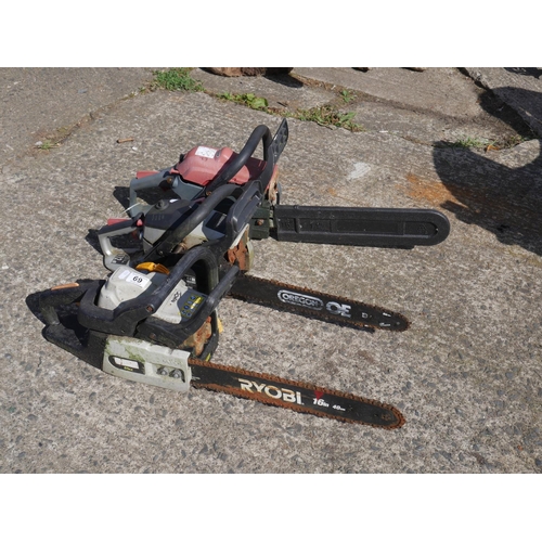 69 - 3 CHAINSAWS FOR PARTS OR REPAIR