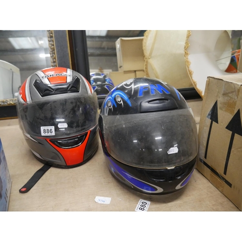 886 - 2 HELMETS