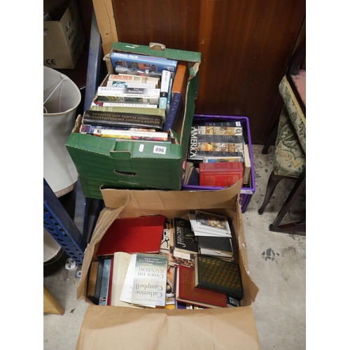 896 - 4 BOXES OF BOOKS