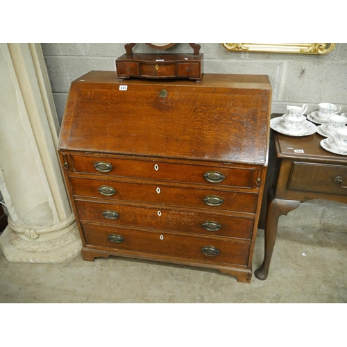 459 - GEORGIAN OAK INLAID BUREAU