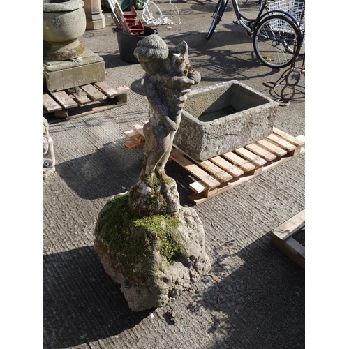 100 - CONCRETE GARDEN FIGURE - SOME DAMAGE