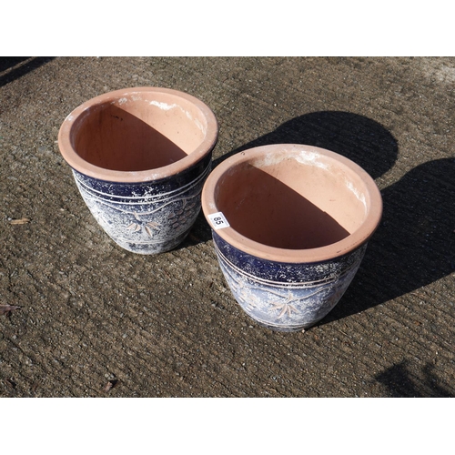 85 - 2 GLAZED PLANTERS