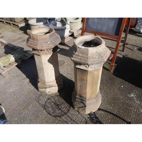 89 - 2 VICTORIAN CHIMNEY POTS - SOME DAMAGE