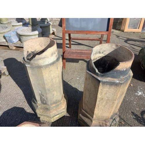 89 - 2 VICTORIAN CHIMNEY POTS - SOME DAMAGE