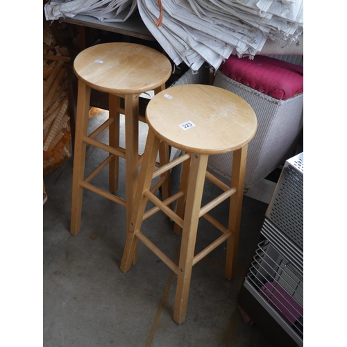 223 - 2 PINE STOOLS