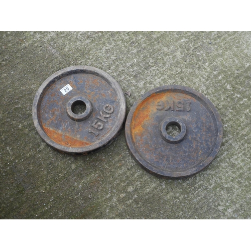 29 - 2 WEIGHT LIFTING DISCS