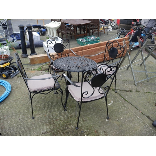 58 - GARDEN TABLE & 4 CHAIRS