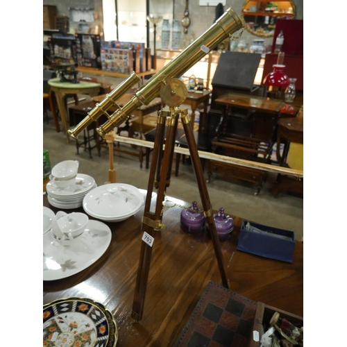 703 - BRASS TELESCOPE & TRIPOD