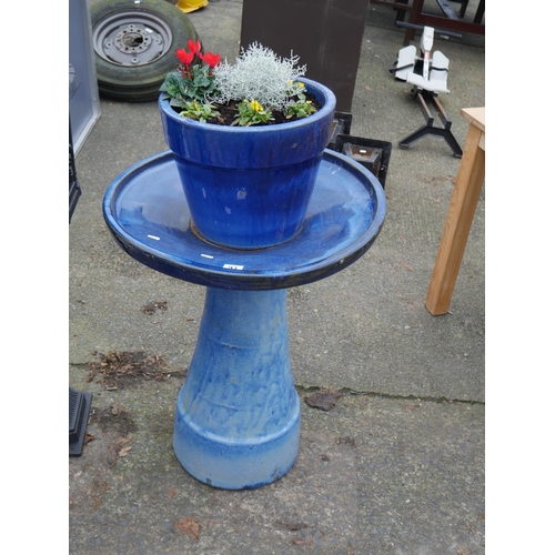 93 - LARGE SALT GLAZED PLANTER ON STAND