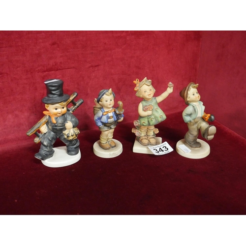 343 - 4 HUMMEL FIGURES