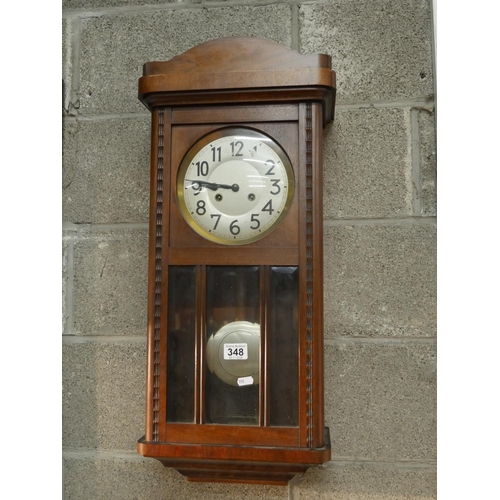 348 - GERMAN OAK WALL CLOCK