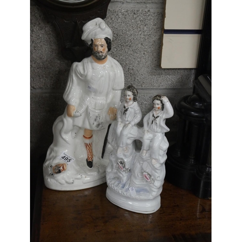 495 - 2 STAFFORDSHIRE FIGURES