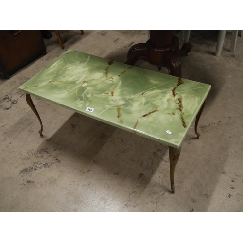 563 - MARBLE TOP COFFEE TABLE