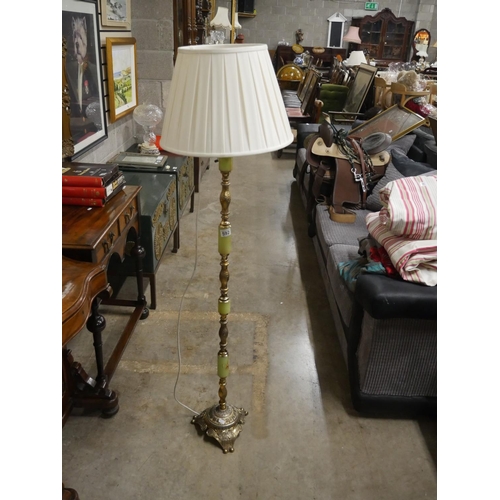 592 - ONYX & BRASS STANDARD LAMP